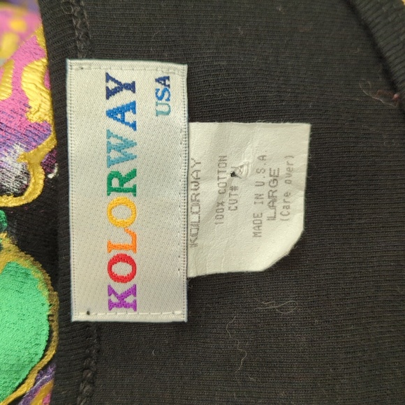 Kolorway Vintage Painted Butterfly Long Sleeve Tee Size Large - Picture 8 of 8